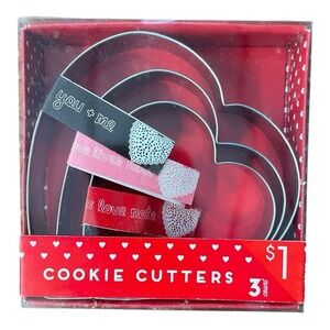 Valentines Heart Stainless Steel Cookie Cutters 3 Pack